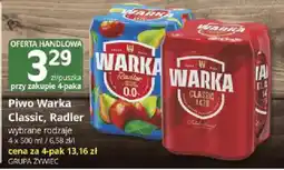 Marketvita Piwo Warka Classic, Radler oferta