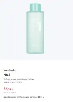 Rossmann Numbuzin No.1 Tonik do twarzy, uspokajający, ziołowy oferta
