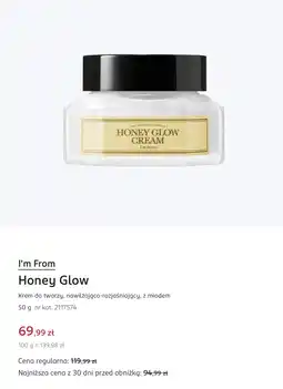 Rossmann Krem do twarzy nawilżająco-rozjaśniający z miodem I'm From Honey Glow oferta