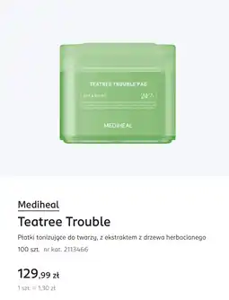 Rossmann Mediheal Teatree Trouble Płatki tonizujące do twarzy, z ekstraktem z drzewa herbacianego oferta