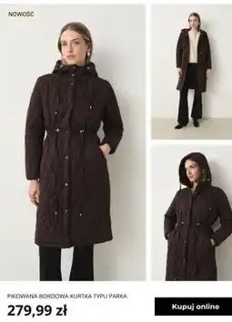 Greenpoint Pikowana bordowa kurtka typu parka Greenpoint oferta