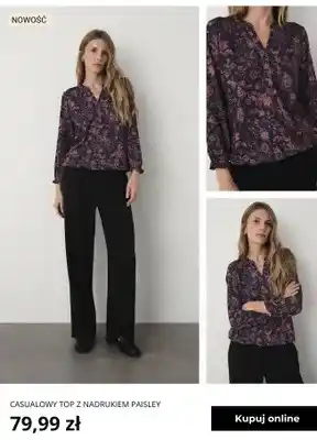 Casualowy top z nadrukiem paisley Greenpoint