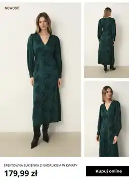 Greenpoint Efektowna sukienka z nadrukiem w kwiaty Greenpoint oferta