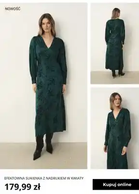 Efektowna sukienka z nadrukiem w kwiaty Greenpoint