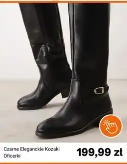 Born2be Czarne eleganckie kozaki oficerki Born2be oferta