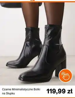 Born2be Czarne minimalistyczne botki na słupku oferta