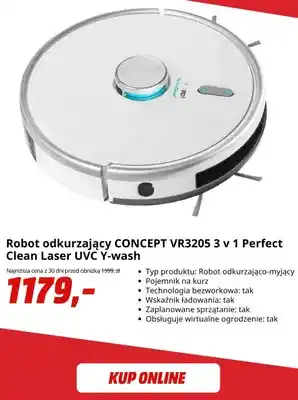 Robot odkurzający Concept VR3205 3 v 1 Perfect Clean Laser Uvc Y-wash