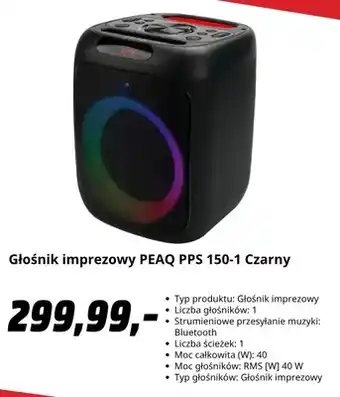 Głośnik imprezowy Peaq Pps 150-1 czarny