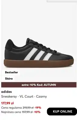 eobuwie adidas Sneakersy · VL Court · Czarny oferta