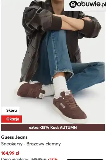 Guess Jeans Sneakersy · Brązowy ciemny