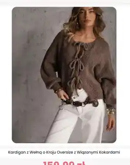 Renee Kardigan z Wełną o Kroju Oversize z Wiązanymi Kokardami oferta