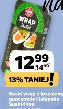 Netto Sushi wrap z łososiem, guacamole i jalapeño Sushi4You oferta