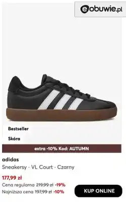 eobuwie Sneakersy VL Court Czarny adidas oferta