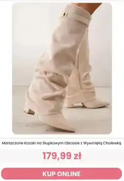 Renee Marszczone kozaki na słupkowym obcasie z wywiniętą cholewką Renee oferta