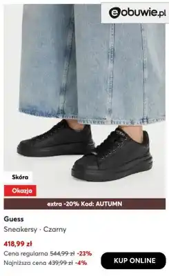 eobuwie Sneakersy czarne Guess oferta