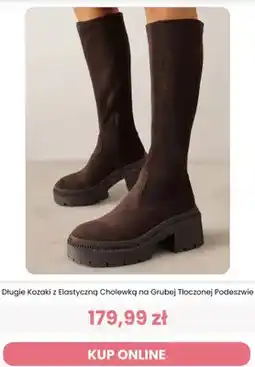 Renee Długie kozaki z elastyczną cholewką na grubej tłoczonej podeszwie Renee oferta