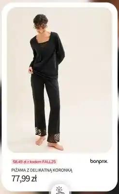 BonPrix Piżama z delikatną koronką Bonprix oferta
