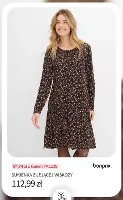 BonPrix Sukienka z lejącej wiskozy Bonprix oferta