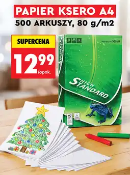 Biedronka Papier ksero A4 High Standard 500 arkuszy, 80 g/m2 oferta