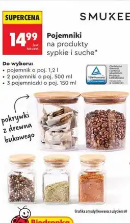 Biedronka Pojemniki na produkty sypkie i suche Smukee oferta