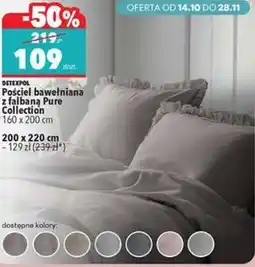 Biedronka Pościel bawełniana z falbaną Pure Collection 160 x 200 cm Detexpol oferta