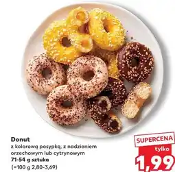 Kaufland Donut z kolorową posypką, z nadzieniem orzechowym lub cytrynowym oferta
