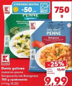Kaufland K-CLASSIC Danie gotowe makaron penne Gorgonzola lub Bolognese oferta