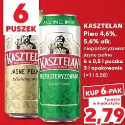Kaufland Kasztelan Piwo 4,6%, 5,6% alk. niepasteryzowane, jasne pełne oferta