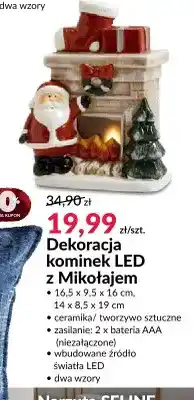 Agata Meble Dekoracja kominek LED z Mikołajem oferta