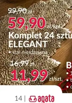 Agata Meble Komplet 24 sztućców Elegant oferta