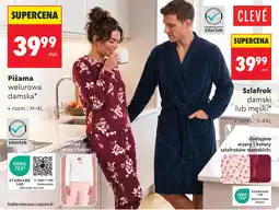 Biedronka Pizama welurowa damska CLEVÉ oferta