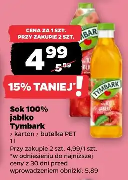 Netto Sok 100% jabiko Tymbark oferta