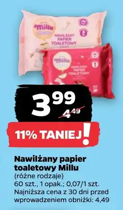 Netto Nawilżany papier toaletowy Millu oferta