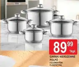 E.Leclerc Garnki nierdzewne Polpo 8 elementów Florentyna oferta
