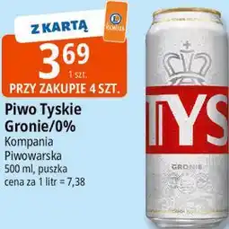 E.Leclerc Piwo Tyskie Gronie/0% Kompania Piwowarska oferta