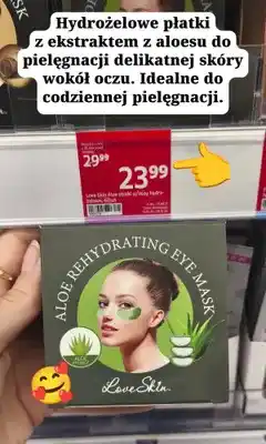 Rossmann Płatki hydrożelowe pod oczy Love Skin Aloe Rehydrating oferta