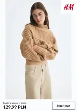H&M Sweter o splocie w prążki H & M oferta