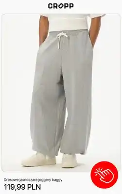 Cropp Dresowe jasnoszare joggery baggy Cropp oferta