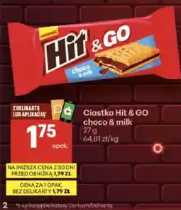 Delikatesy Centrum Ciastka Hit & GO choco & milk oferta