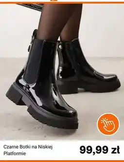 Born2be Czarne botki na niskiej platformie oferta