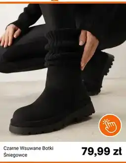 Born2be Czarne wsuwane botki śniegowce born2be oferta