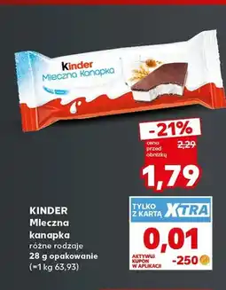 Kaufland Mleczna kanapka Kinder oferta