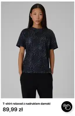 T-shirt relaxed z nadrukiem damski