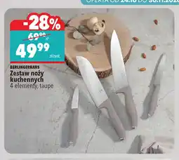 Biedronka Zestaw noży kuchennych 4 elementy taupe BerlingerHaus oferta