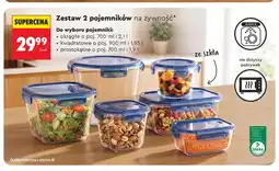 Biedronka Zestaw 2 pojemników na żywność okrągłe o poj. 700 ml i 2,1 l 2-pak oferta