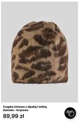 4F Czapka zimowa z alpaką i wełną damska - brązowa 4F oferta