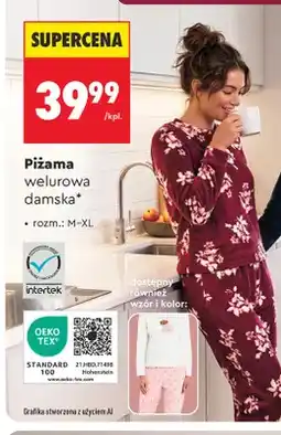 Biedronka Piżama welurowa damska Clevé oferta