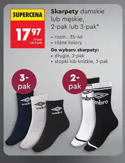 Biedronka Skarpety damskie długie 2-pak Umbro oferta
