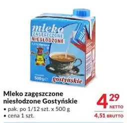 Makro Mleko zagęszczone niesłodzone Gostyńskie oferta