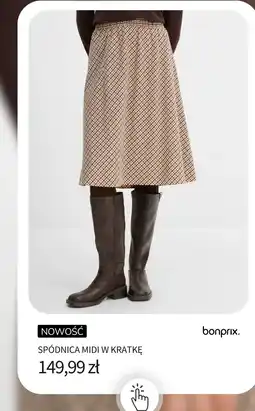 BonPrix Spódnica Midi w kratkę oferta